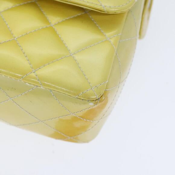 CHANEL Matelasse Backpack Patent Leather Yellow Silver CC - Picture 15 of 16